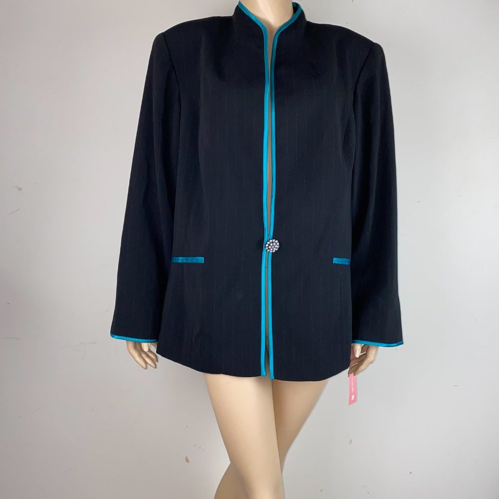 Dressbarn Embellished One Button Jacket Bl…